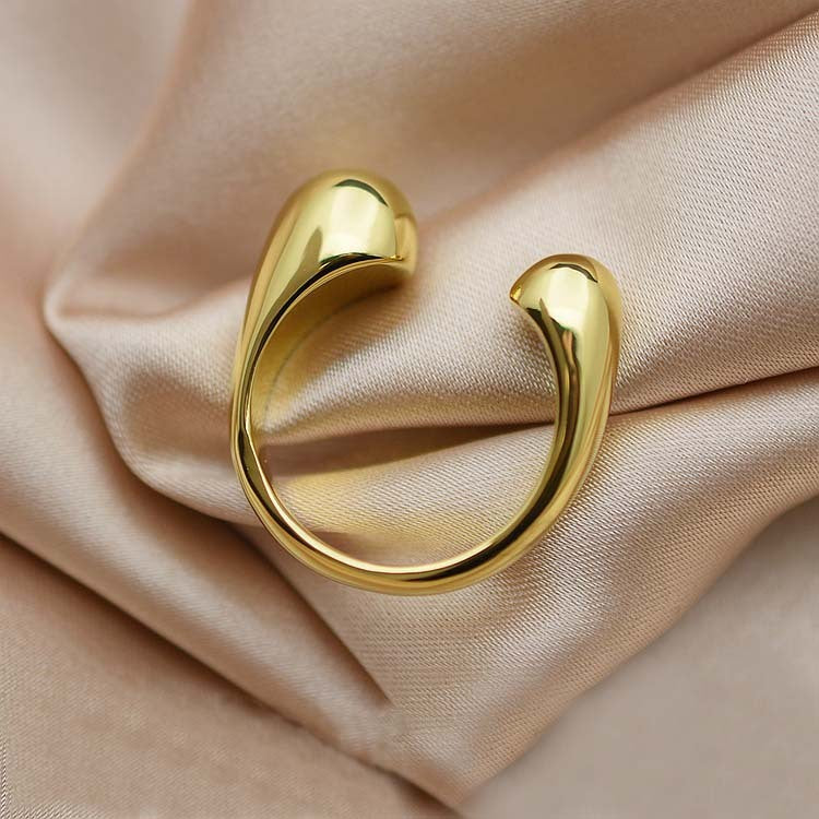 Gold Metal Brass Plated Balls Adjustable Opening Rings