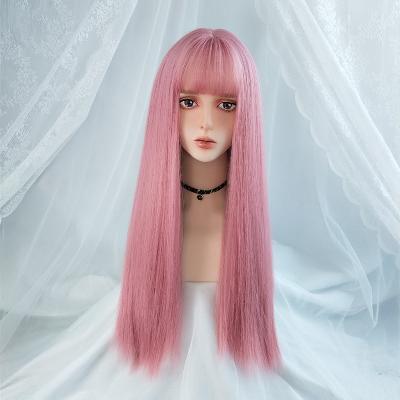 Air Bangs Long Straight Human Hair Wigs