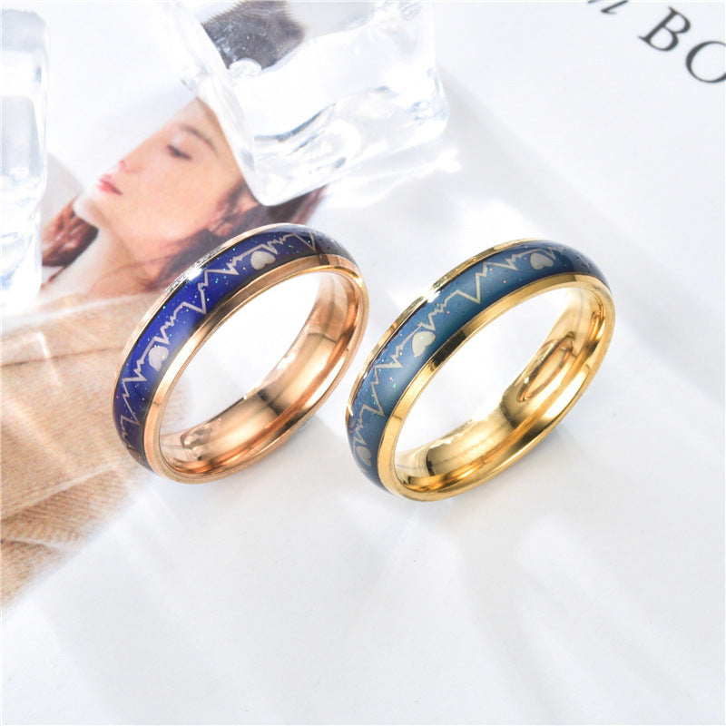 Korean Style ECG Couple Ring