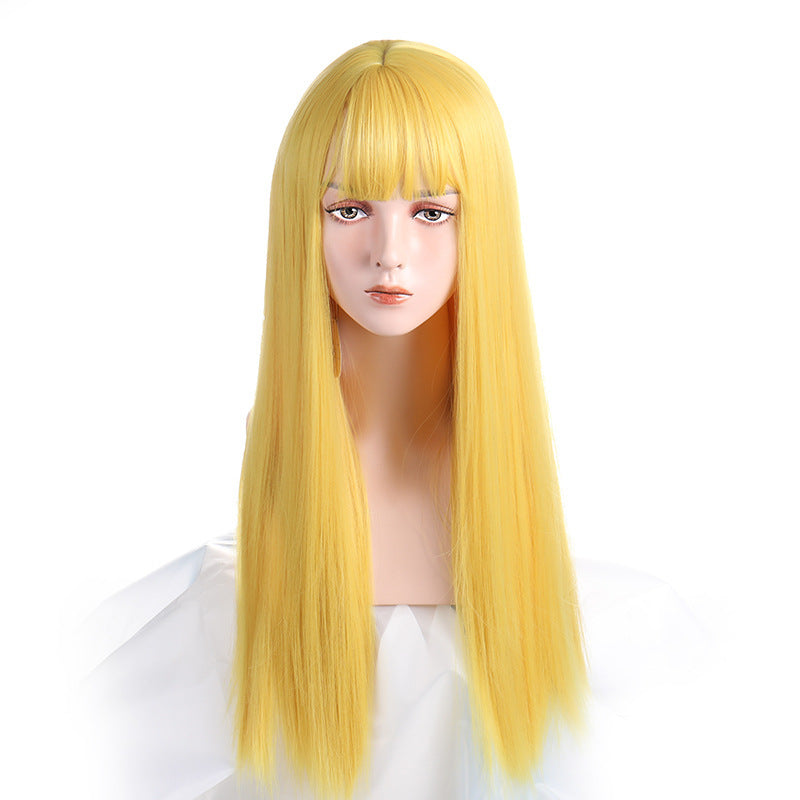 Air Bangs Long Straight Human Hair Wigs