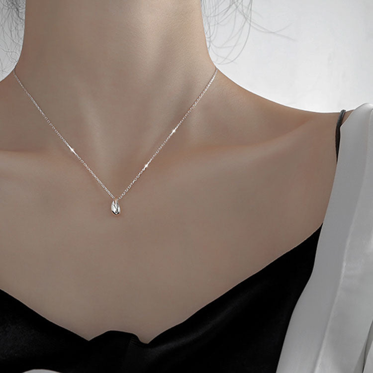 Minimalist New Small Water Drop Titanium Steel Necklace