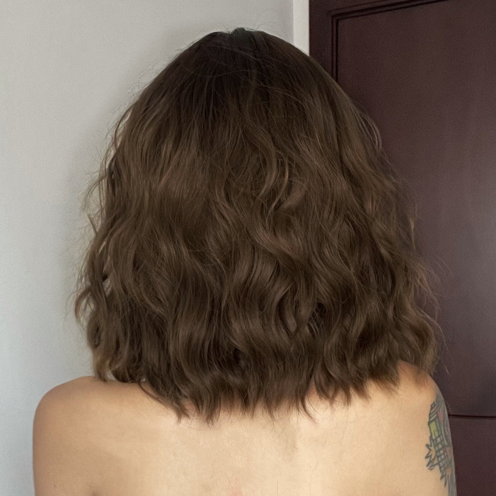 Shoulder-length Corn Curler Human Hair Wigs