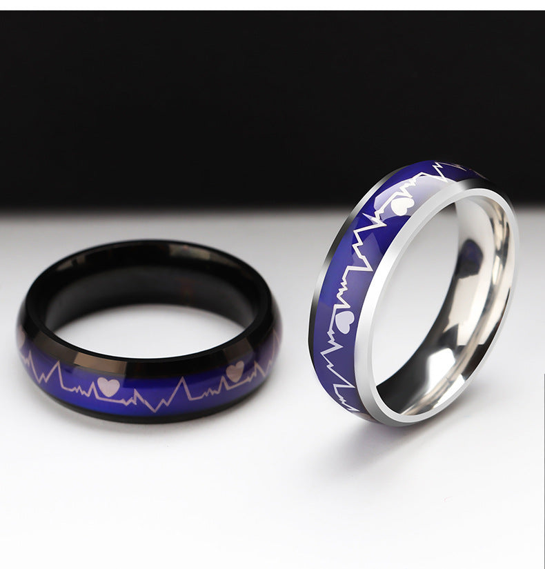 Korean Style ECG Couple Ring