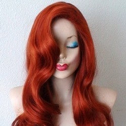 Copper Anime Long Human Hair Wigs