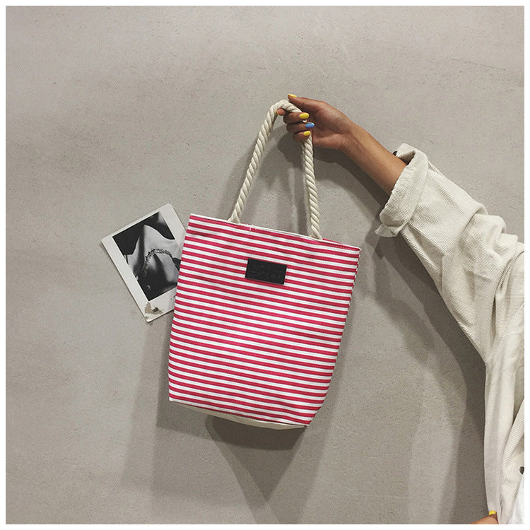 Ladies Shoulder Stripe Tote Summer Beach Bag