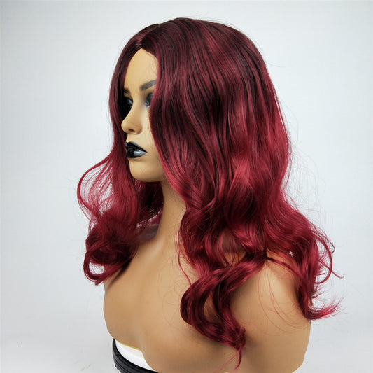 Burgundy Long Curly Hair