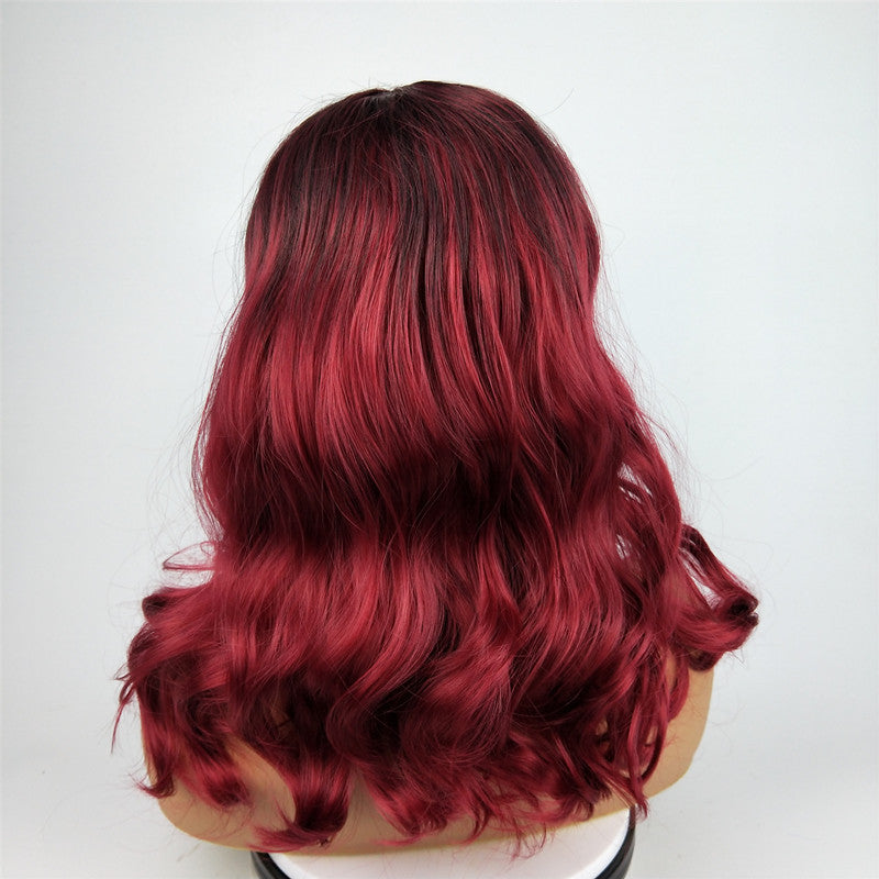 Burgundy Long Curly Hair