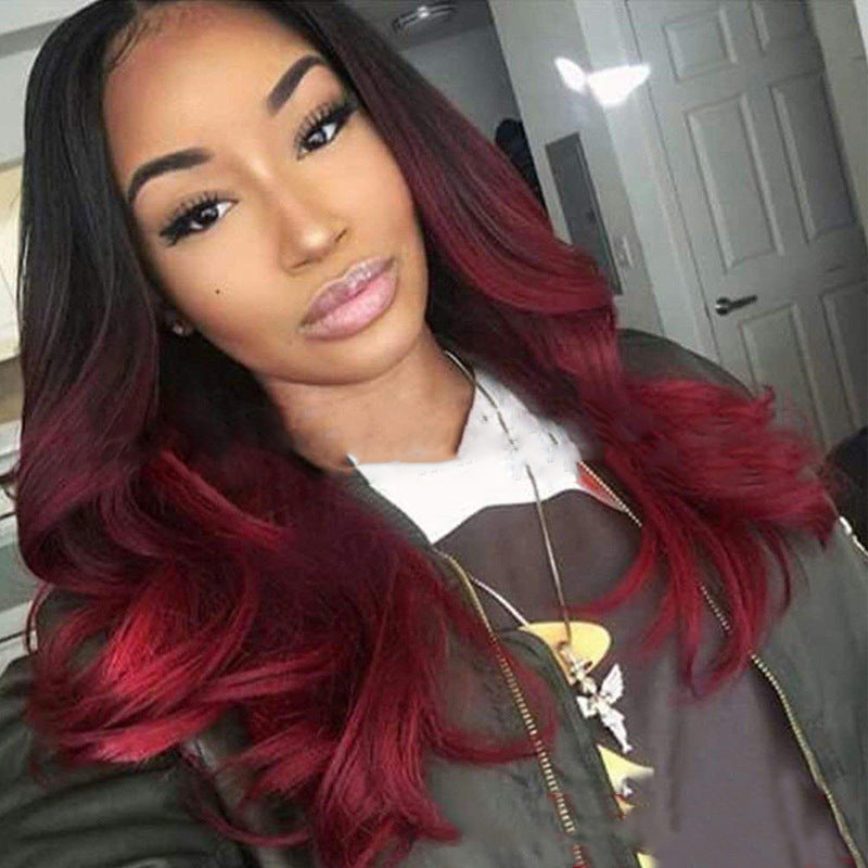 Burgundy Long Curly Hair