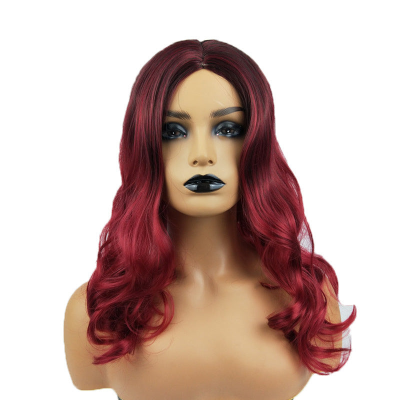 Burgundy Long Curly Hair