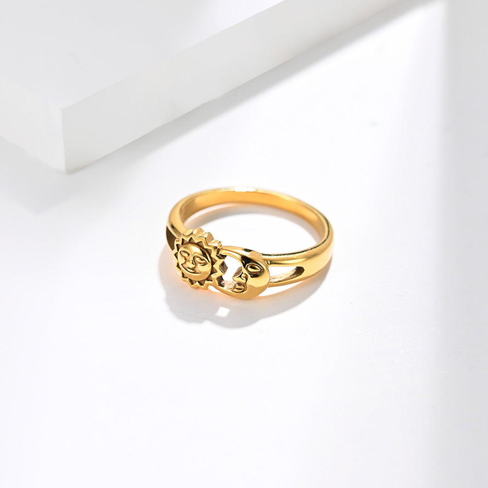 Unisex Men Women Rings Moon Sun Design