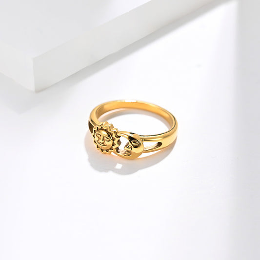 Unisex Men Women Rings Moon Sun Design
