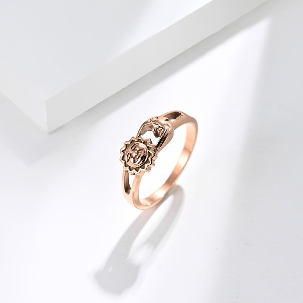 Unisex Men Women Rings Moon Sun Design