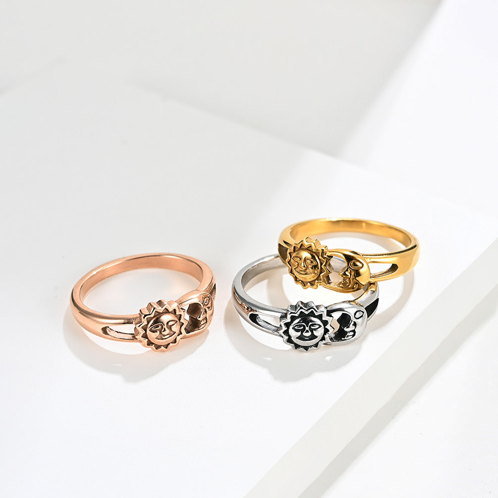 Unisex Men Women Rings Moon Sun Design