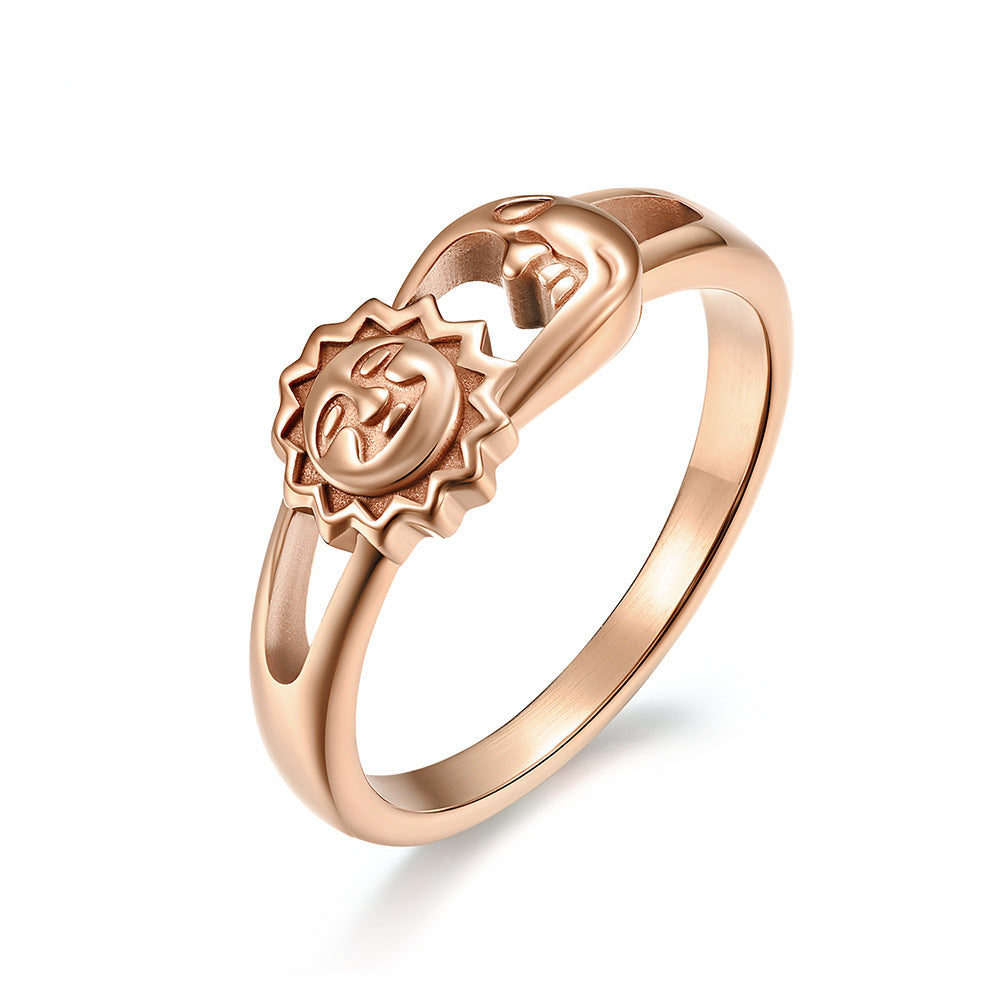 Unisex Men Women Rings Moon Sun Design