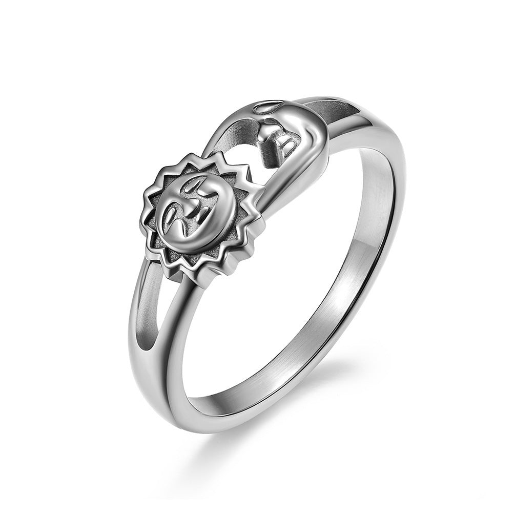 Unisex Men Women Rings Moon Sun Design