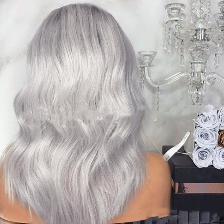 Women's Black And Gray Mixed Color Wigs