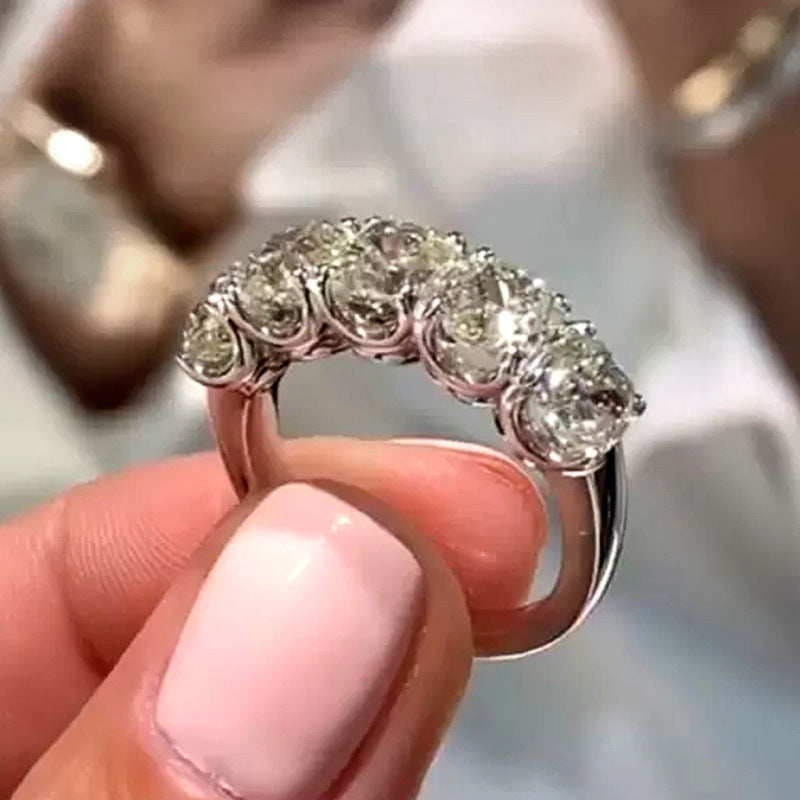 Round Diamond Zircon Ring