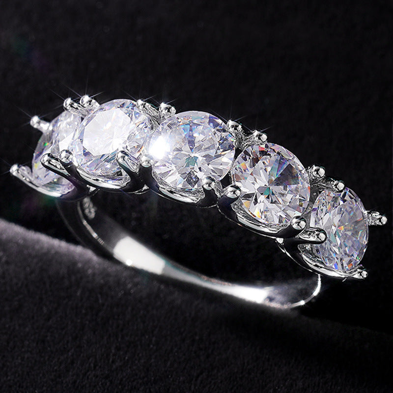 Round Diamond Zircon Ring