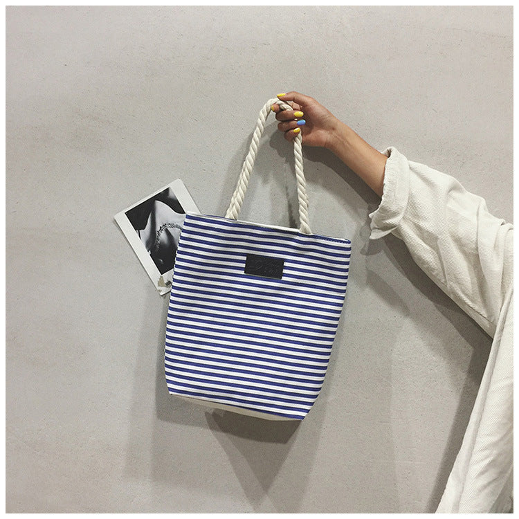Ladies Shoulder Stripe Tote Summer Beach Bag