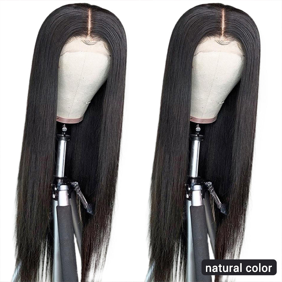 Long Straight Wine Red Human Hair Wigs