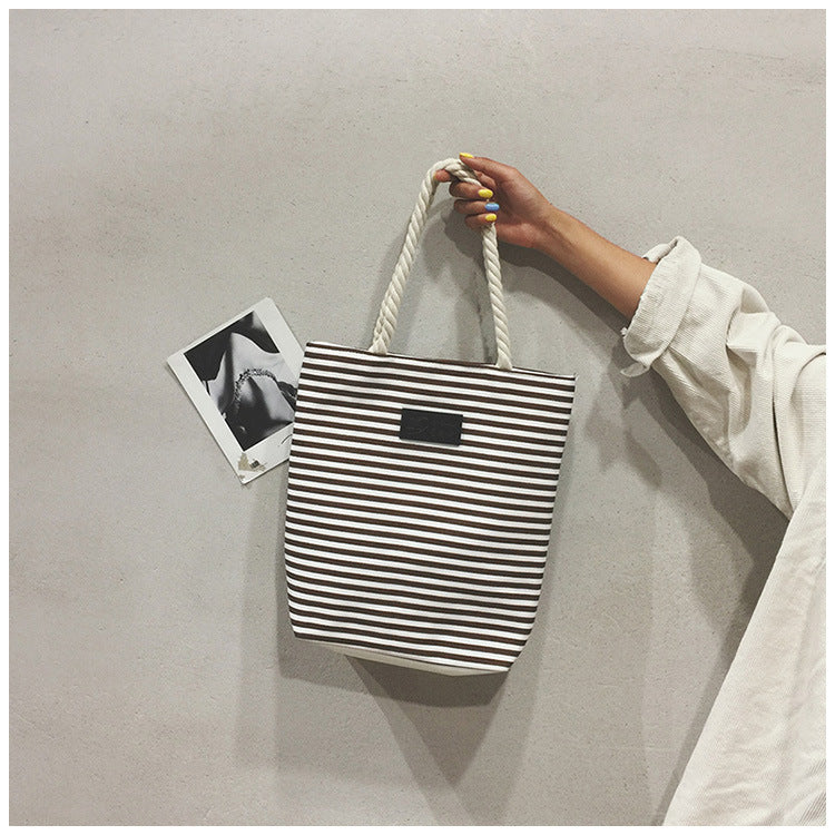 Ladies Shoulder Stripe Tote Summer Beach Bag