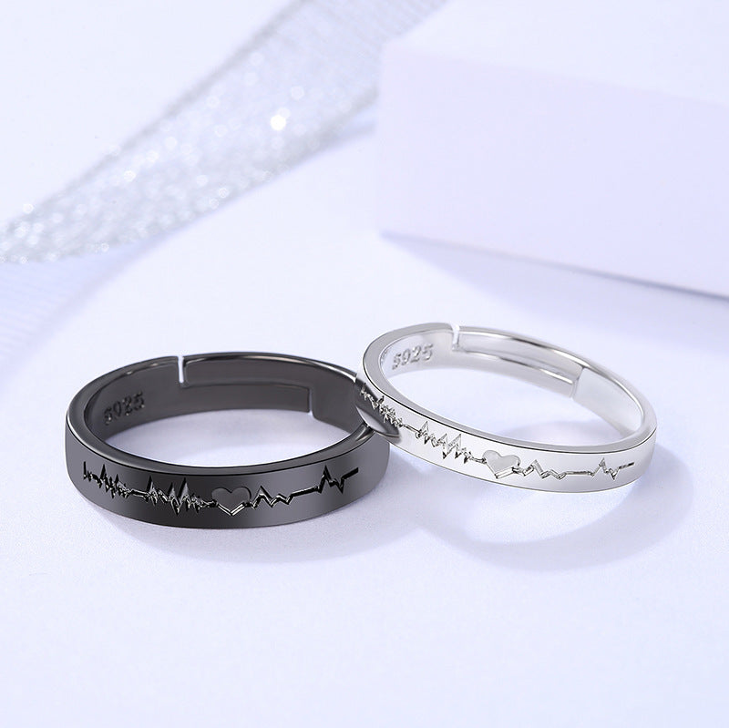 Lettering Black And White ECG Mouth Pair