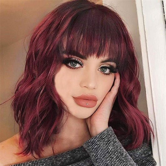 Shoulder-length Corn Curler Human Hair Wigs