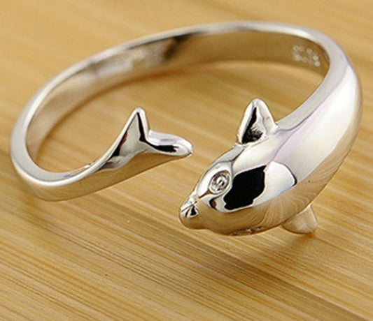 Cute Dolphin Adjustable  Ring