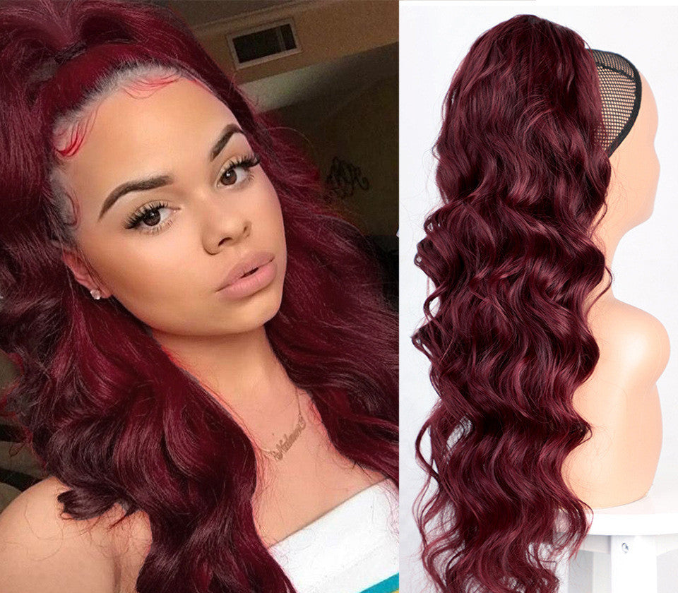 Big Wave Drawstring Ponytail Human Hair Wigs