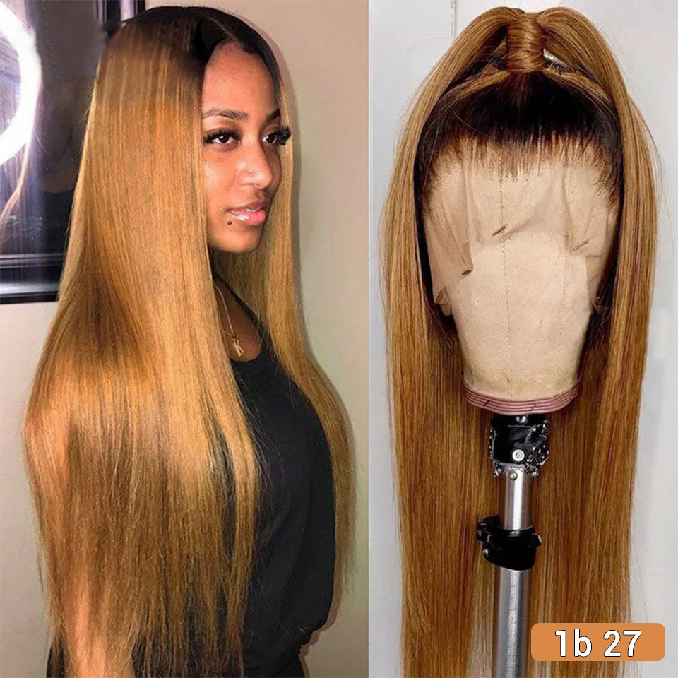 Long Straight Wine Red Human Hair Wigs