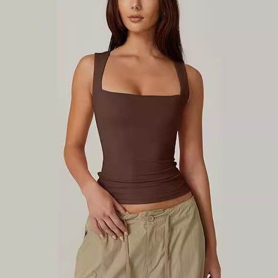 Summer Square-neck Tank Vest Ins