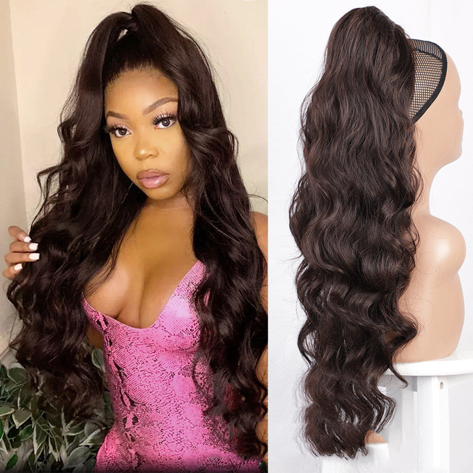 Big Wave Drawstring Ponytail Human Hair Wigs