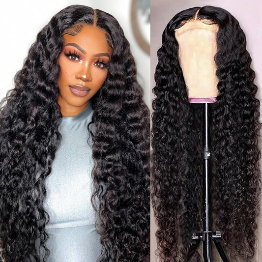 Front Lace Human Hair Wig Deep Wave
