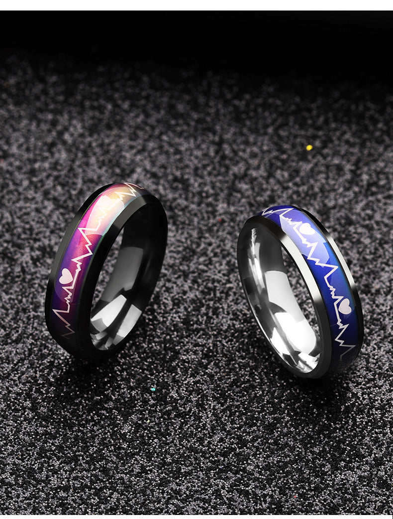 Korean Style ECG Couple Ring
