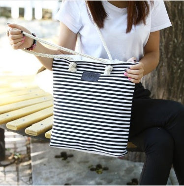 Ladies Shoulder Stripe Tote Summer Beach Bag