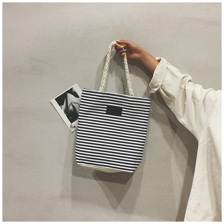 Ladies Shoulder Stripe Tote Summer Beach Bag