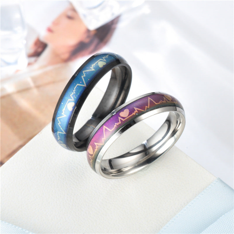 Korean Style ECG Couple Ring