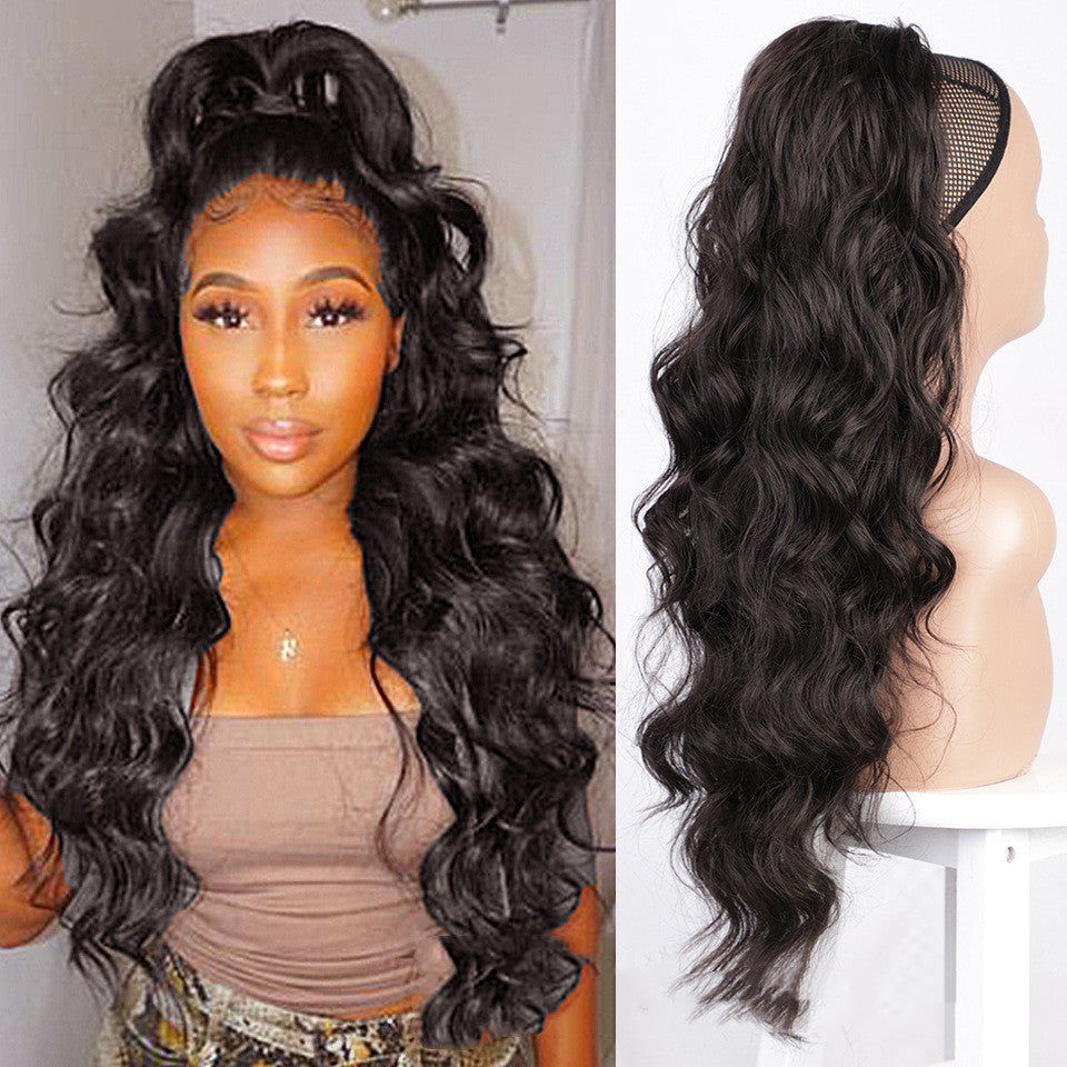 Big Wave Drawstring Ponytail Human Hair Wigs