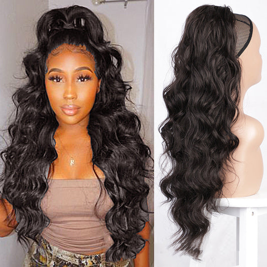 Big Wave Drawstring Ponytail Human Hair Wigs