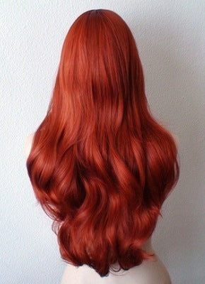 Copper Anime Long Human Hair Wigs