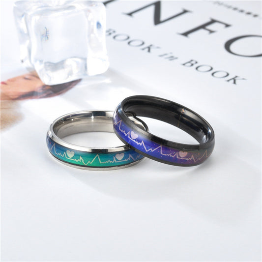 Korean Style ECG Couple Ring