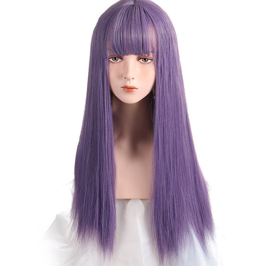 Air Bangs Long Straight Human Hair Wigs