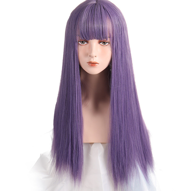 Air Bangs Long Straight Human Hair Wigs