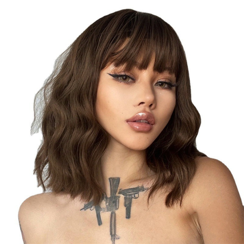 Shoulder-length Corn Curler Human Hair Wigs