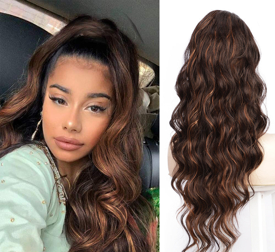 Big Wave Drawstring Ponytail Human Hair Wigs