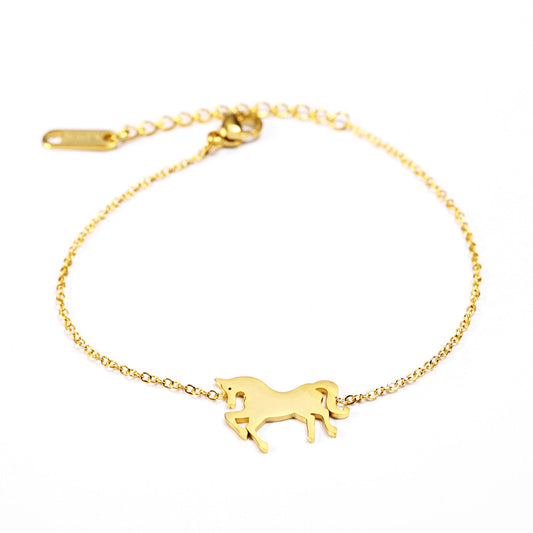 Gold  Unicorn Horse Charm Bracelet