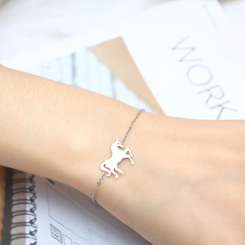 Gold  Unicorn Horse Charm Bracelet