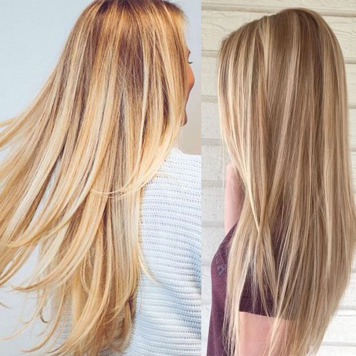 Golden Brown Gradient Human Hair Wigs