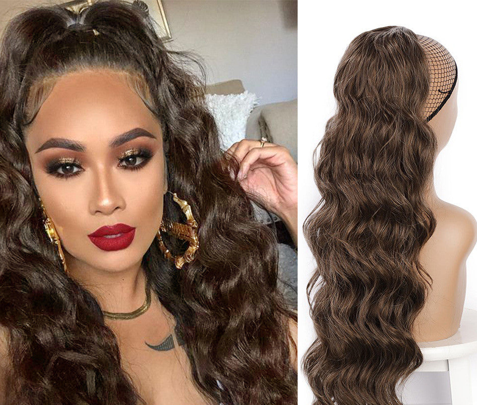 Big Wave Drawstring Ponytail Human Hair Wigs