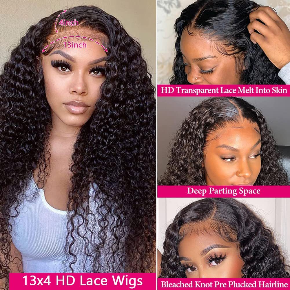 Front Lace Human Hair Wig Deep Wave